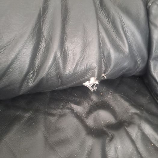 Black leather sofas