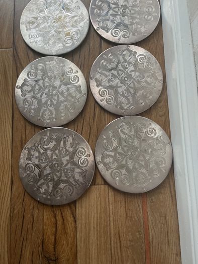 1970's Silver played Celtic design place mats set 6