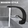 Bathroom Taps Black Basin Mixer Tap Single Lever Bathroom Sink Taps Matte Black Modern Basin Tap 1 Hole Brass, Mono Sink Faucet with Hot and Cold G1/2 Adaptor for Washroom, Cloakroom Image 4