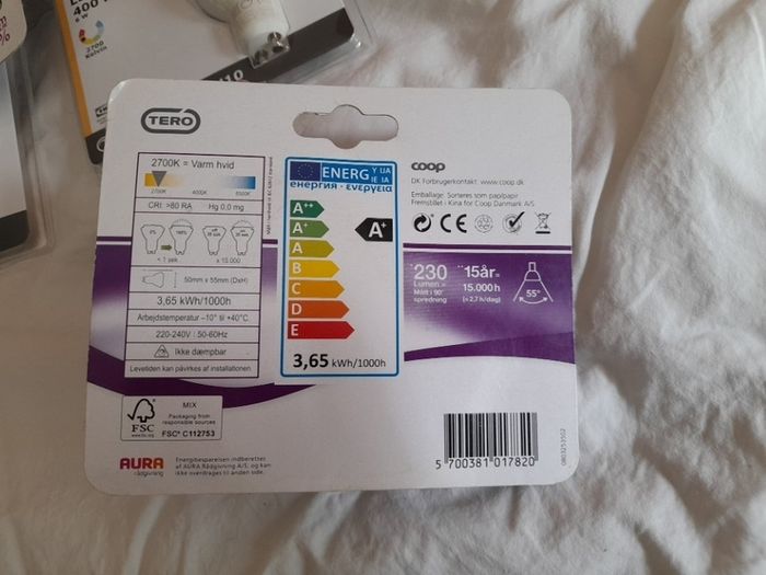 E4 LED light bulb bundle - 5xIKEA Ledare Gu10 400 Lm, 2 LED 230 lumen, 1x200 lumen
