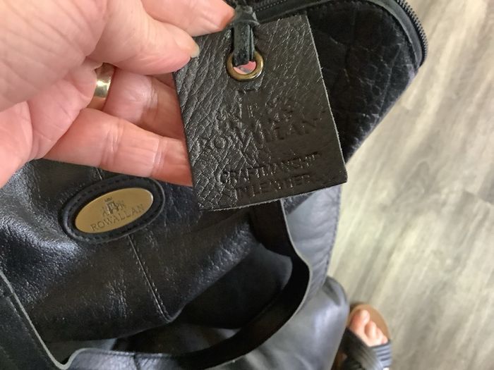 Black leather Rowallan shoulder bag