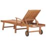 Sun Lounger Solid Teak Wood Image 5