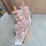 Vintage wooden ship Handmade handpainted wood and metal ship White ship Primitive Ship figurine Decorative Wooden Ship Souvenir Wood boat Image 5
