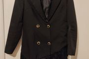Misguided Black Coat with lace and tassels