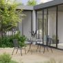 3 Piece Garden Dining Set Steel Anthracite Image 9