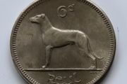 1966 Irish Wolfhound 6d BUNC coin 60 years old