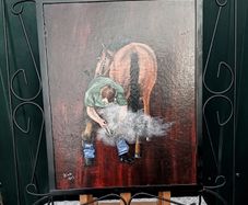 Original Painting  The Village Blacksmith