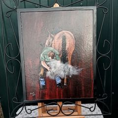 Original Painting  The Village Blacksmith