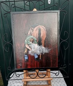Original Painting  The Village Blacksmith