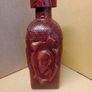 Vintage  Tooled Leather Wrapped Liquor Decanter  Don Quijote / Sancho Panza Image 5