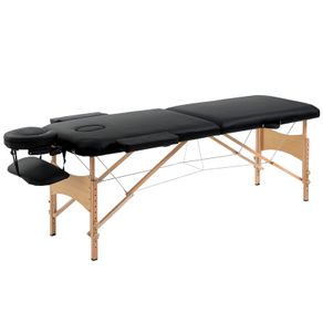 Massage Table Bed 9 levels Adjustable Portable Massage Table with Arm Rest Black