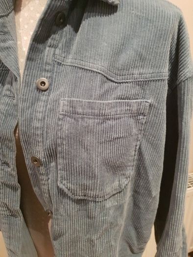 Zara blue corduroy shacket xs uk8-10
