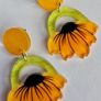 Open Arch Upside Down Yellow Sunflower Drop Earrings Image 7