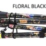 Folding Walking Stick, Black Floral Image 2