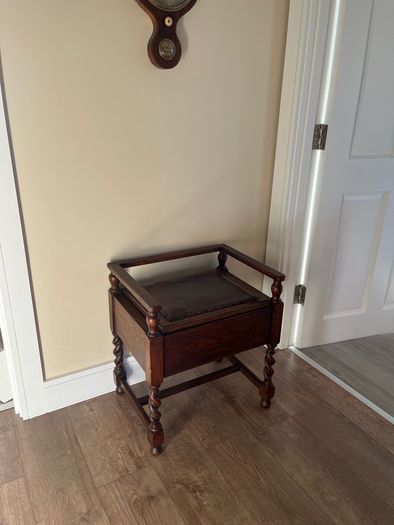 Antique Victorian Oak Piano Stool
