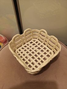Cream lattice basket food grade or ornamental