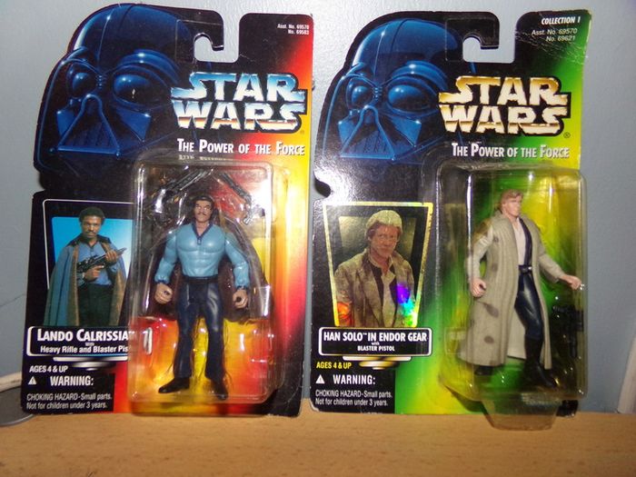 Star Wars Power of the Force Lando Calrissian and Han Solo figures