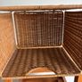 Pair of oak style storage units with 5 wicker drawers Image 2