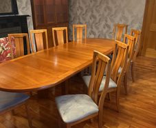 dining table , 10 chairs, display cabinet and sideboard