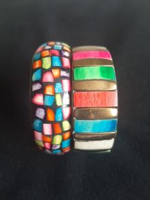 Gold tone bangles