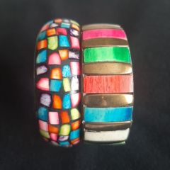 Gold tone bangles