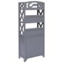 Bathroom Cabinet Grey 46x24x116 cm Paulownia Wood Image 5