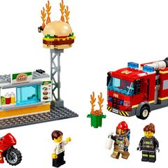 Lego City 60214: Burger Bar Fire Rescue (2019) 100% Complete (NO BOX)