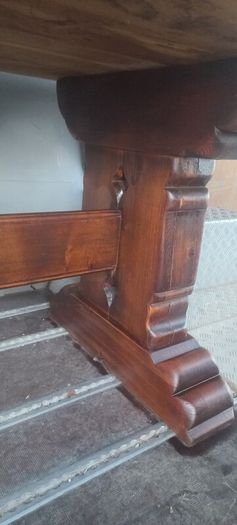 Antique 19th Century oak Monastery Table chunky well made solid with amazing patina comes with two large oak benches