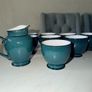 Denby Greenwich Cups, Milk Jug & Sugar Bowl - 9 Pieces Image 4