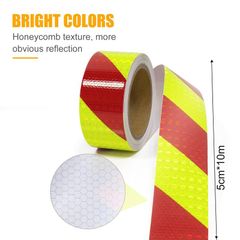 Reflective Tape Waterproof for Vehicles 2" X33ft Red/Yellow | High Vis Reflector Tape Safety Warning Adhesive Tape Outdoor for Car Truck Motorcycle Trailer Camper on Night