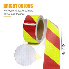 Reflective Tape Waterproof for Vehicles 2" X33ft Red/Yellow | High Vis Reflector Tape Safety Warning Adhesive Tape Outdoor for Car Truck Motorcycle Trailer Camper on Night
