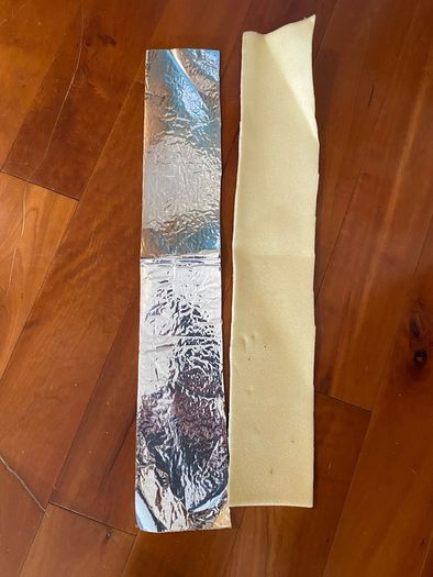 Silver foil line insulation strips