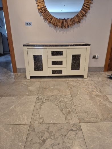 Marble top table n chairs n cabinets