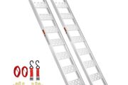 Aluminum Ramps, 1250lbs, Straight Ramp with Treads and Load Straps, Portable Loading Ramp for Motorcycles, ATVs, Trucks, Lawn Mower, Dirt Bike, Garden Tractor, 78"L x 12"W, 2Pcs