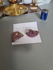 Violet phosphorus iron manganese specimens