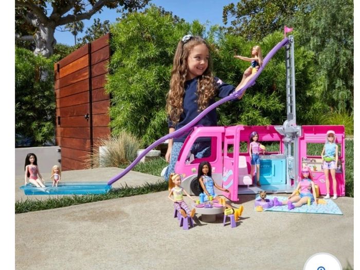 barbie dream house and campervan all accessories boxed up together