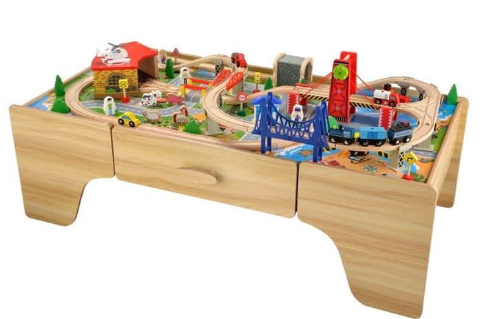 Squirrel Play Wooden Train Set Table