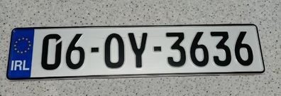 Pair German Style Plain Pressed Number Plates Metal Embossed
