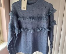 jumper Bnwt blue lace jumper with frilled detail 10/12