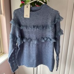 jumper Bnwt blue lace jumper with frilled detail 10/12