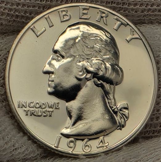 USA United States 1964 Silver Proof Washington Quarter Stunning Gem Proof Coin