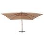Cantilever Umbrella with Wooden Pole 400x300 cm Taupe Image 4