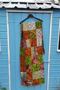 Vintage Indian Kantha Patchwork Handmade Shawl Throw
