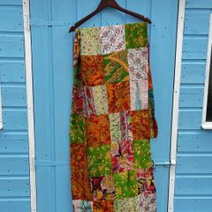 Vintage Indian Kantha Patchwork Handmade Shawl Throw