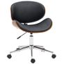 Vintage design office chair adjustable height 360 swivel Poplar wood synthetic upholstery 53 x 53 x 77-87 cm Image 4