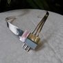 Modern Sterling Silver & Mother-of-Pearl Torque Necklace, 56.5g Image 5