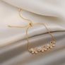 Butterfly Crystal Adjustable Gold Tone Bracelet Image 2