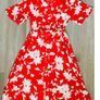 NEW Red and white floral print dress: Size 14 Image 2