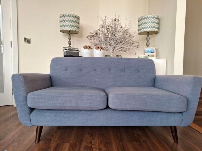 2 blue sofas L165cm x D90cm H83cm