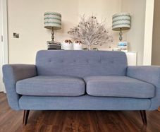2 blue sofas L165cm x D90cm H83cm